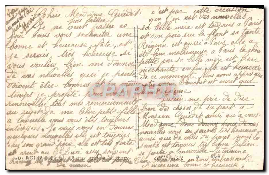 CPA Fantaisie Femme — Rückseite