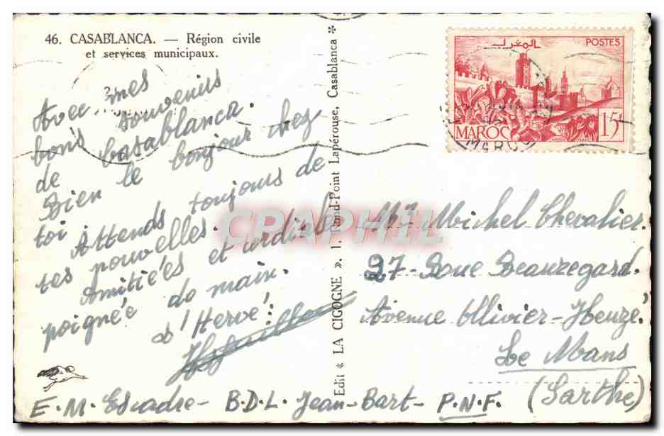 CPM Casablanca Region Civile et services municipaux — Rückseite
