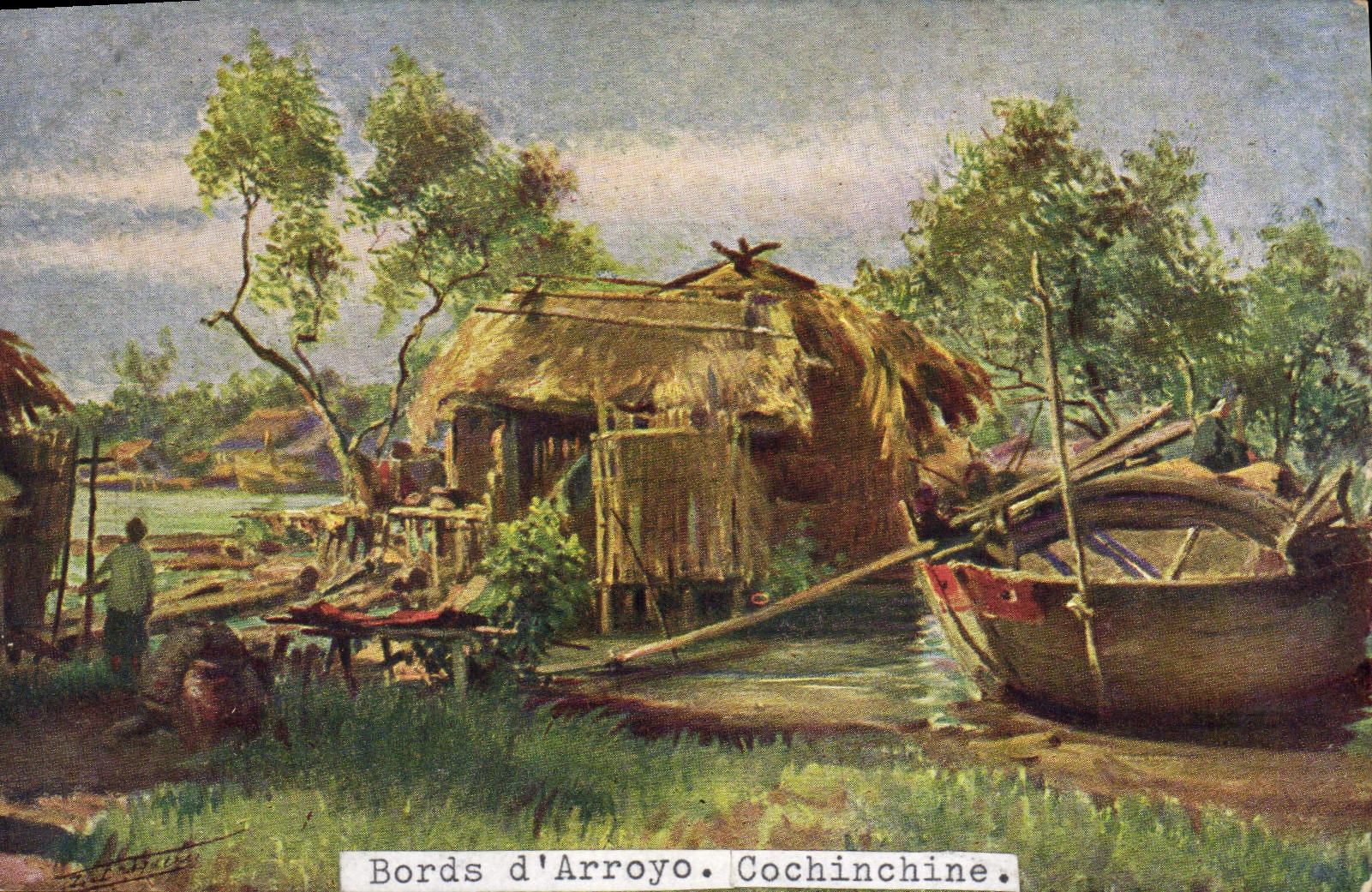 Bords d'Arroyo — Cochinchine — Éditeur La Plante, Sàgou, Collection 'Le Dragon', N° 2