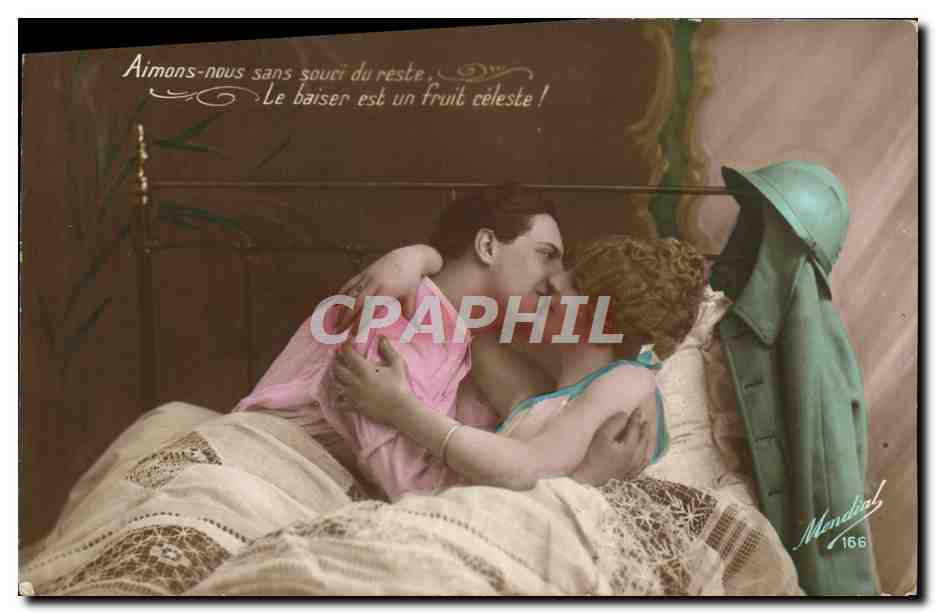 CPA Aimons Nous Sans Souci Femme Soldat Militaria 
