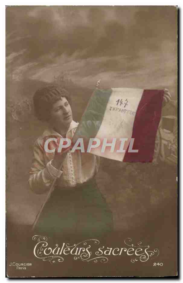 CPA Fantaisie Femme 147 infanterie 