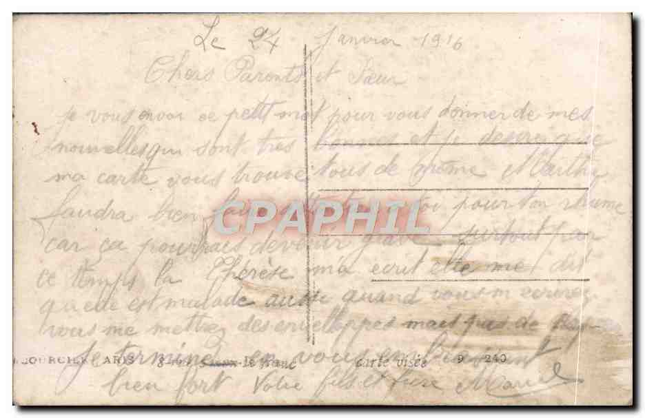 CPA Fantaisie Femme 147 infanterie  — Verso
