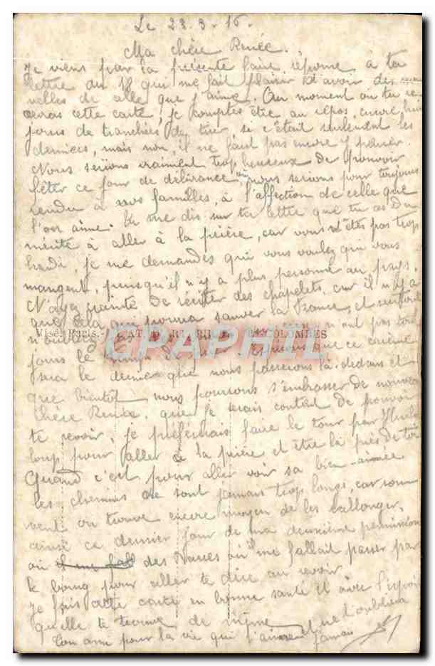 CPA Fantaisie Femme Soldat Militaria Araignee — Rückseite