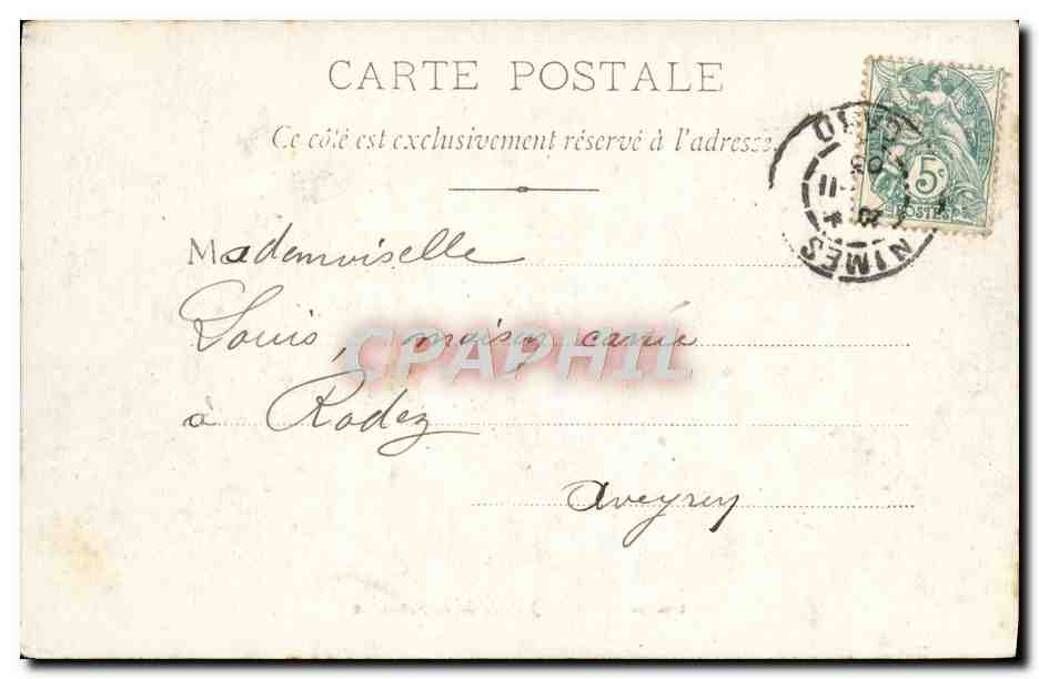 CPA Nimes Jardin de la Fontaine — Rückseite