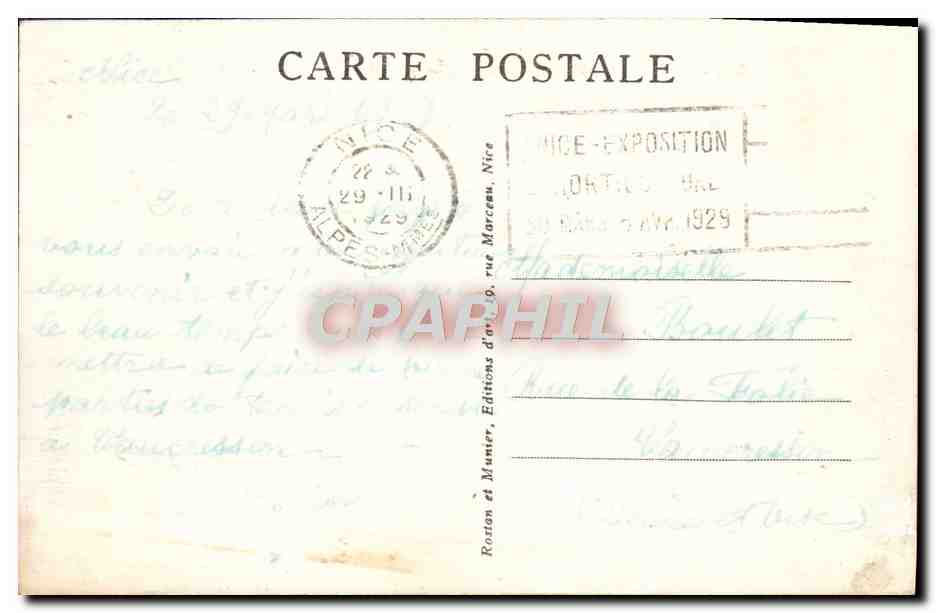 CPA Nice Promenade des Anglais et Jetee Promenade — Rückseite