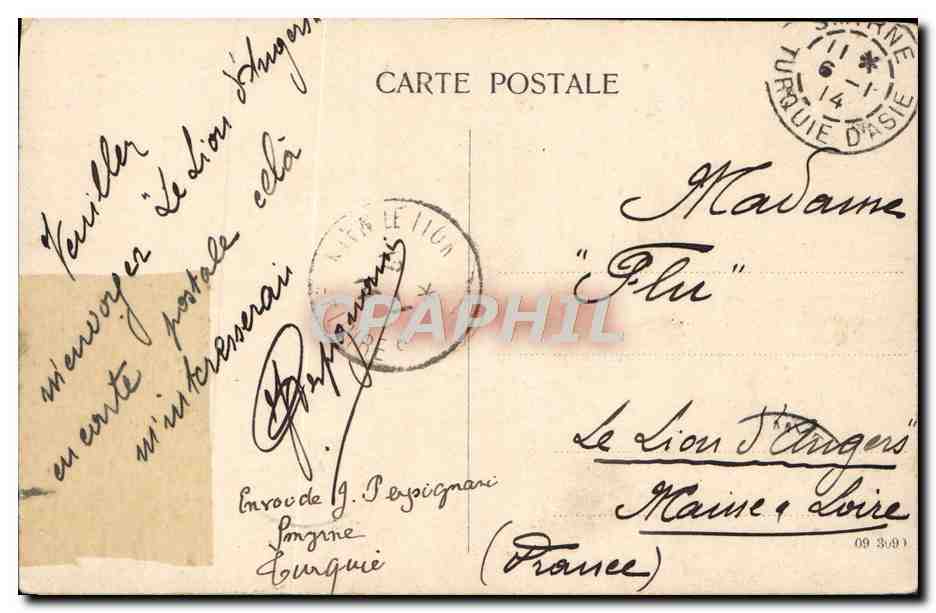 CPA Smyrne Fontaine Monumentale — Verso