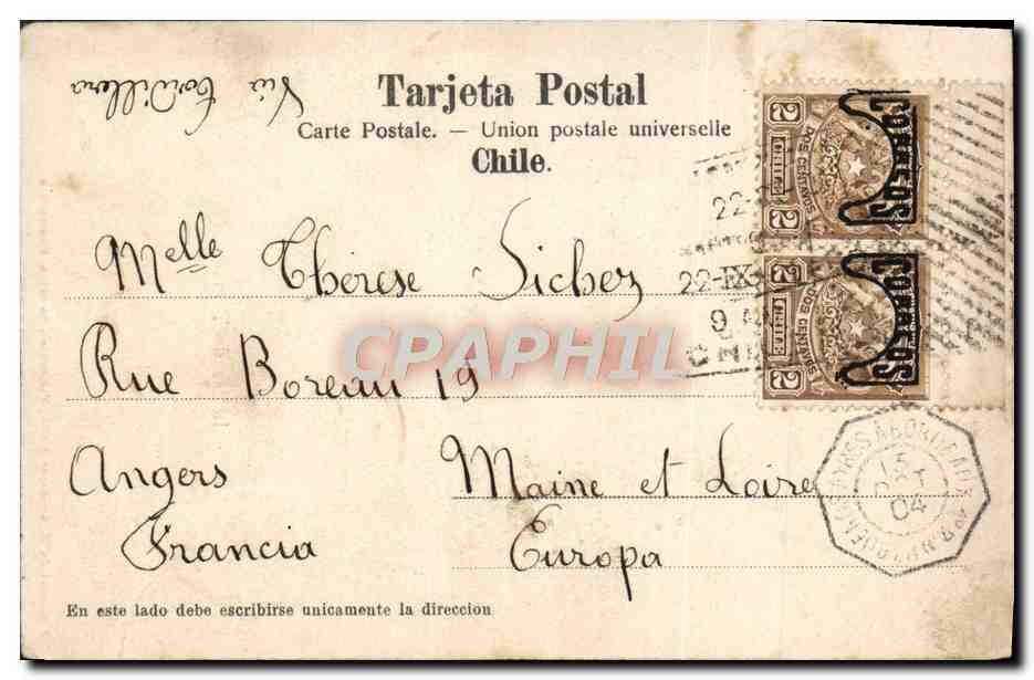 CPA Indias de Temuco Chili Chile Folklore — Rückseite