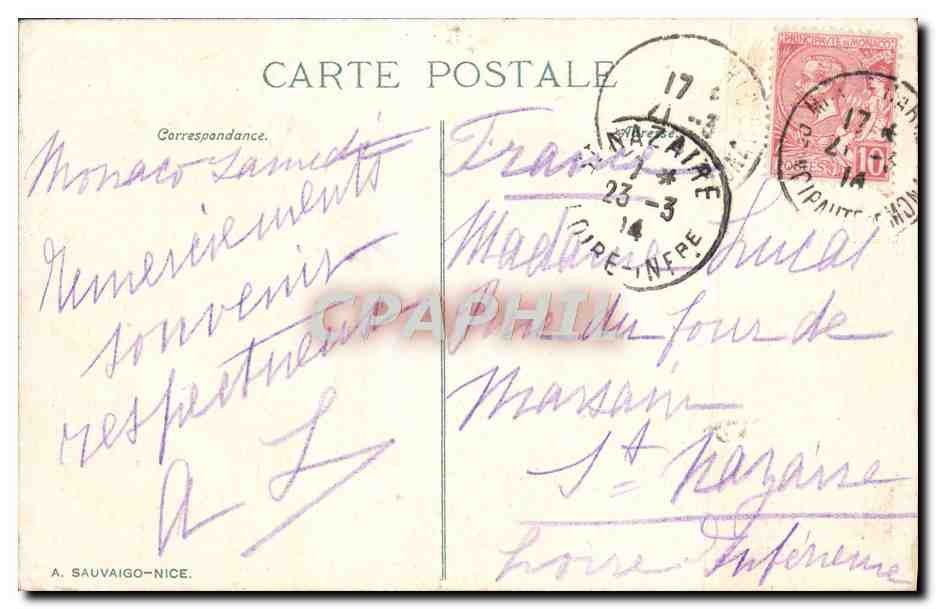 CPA Monaco La Revue Devant le Palais Militaria  — Back