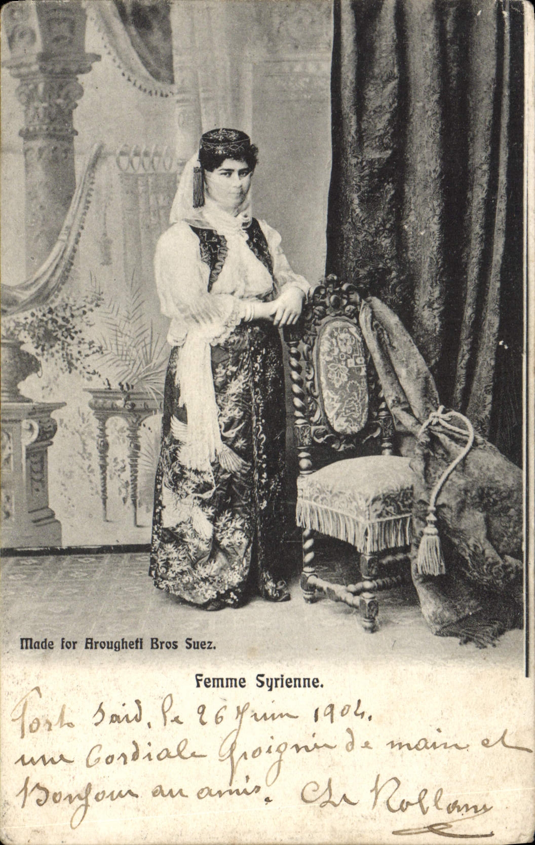 CPA Femme Syrienne Syrie Port Saif Egypte 