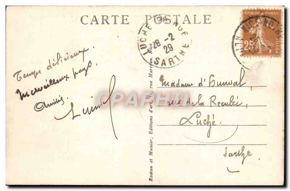 CPA Monte Carlo Hotel de Paris  — Rückseite