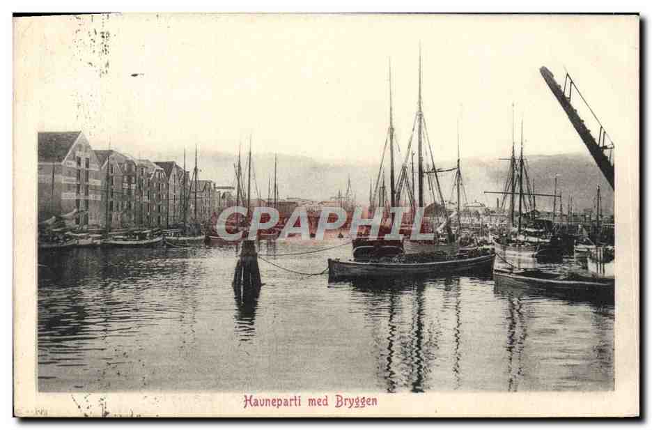 Havneparti med Bryggen — Trondheim — éditeur non identifié