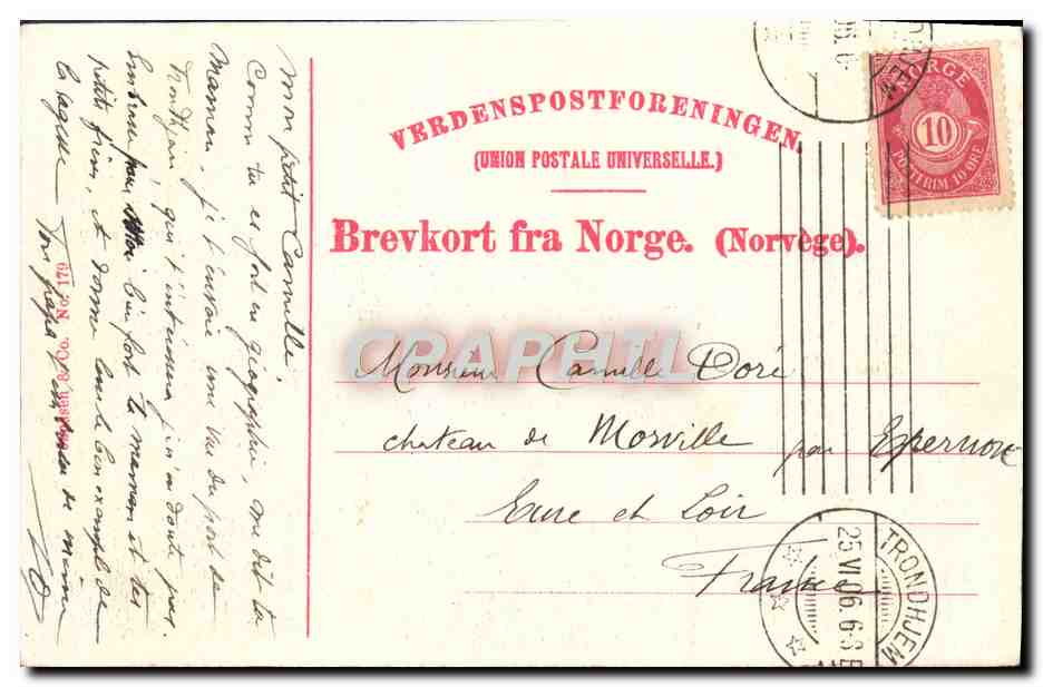 Havneparti med Bryggen — Trondheim — éditeur non identifié — Verso