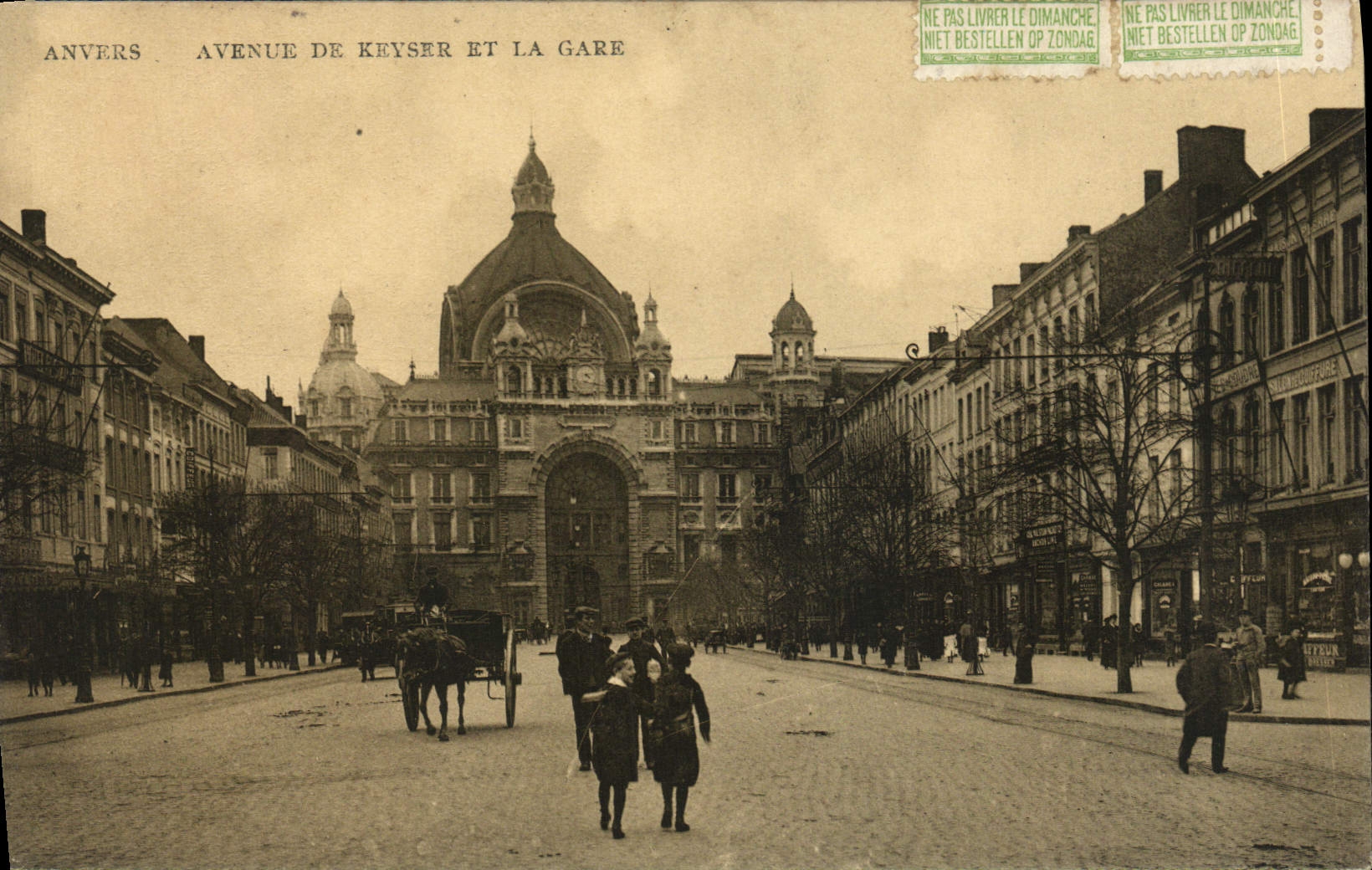 Anvers - Avenue de Keyser et la Gare — éditeur anonyme, n° de série non visible