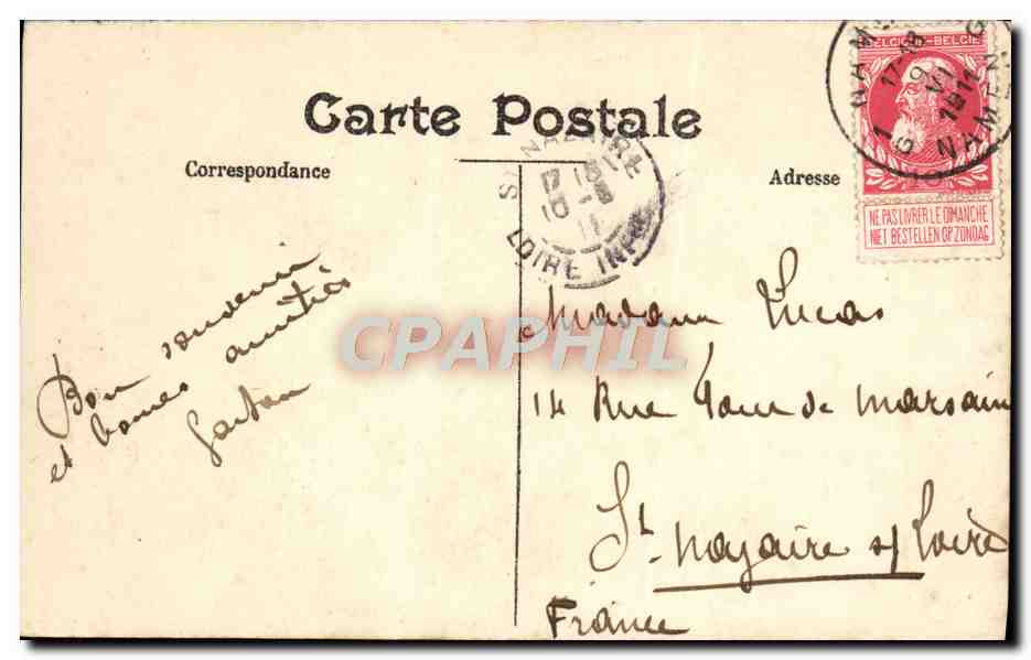CPA Namur Vallee De La Sambre — Rückseite