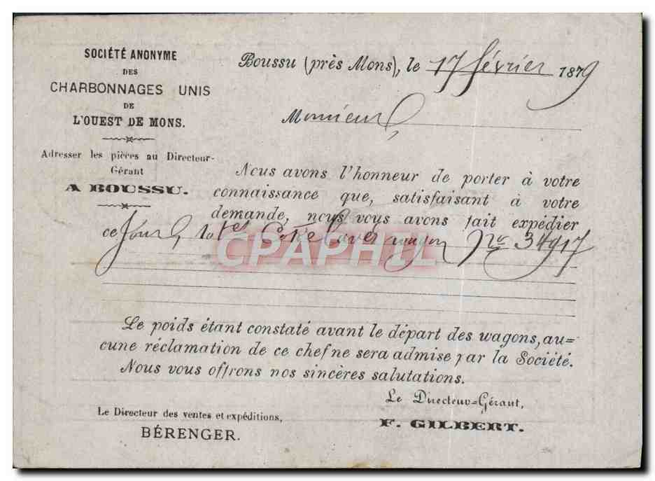 Entier postal Belgique 1879 pour Le Mans  — Rückseite