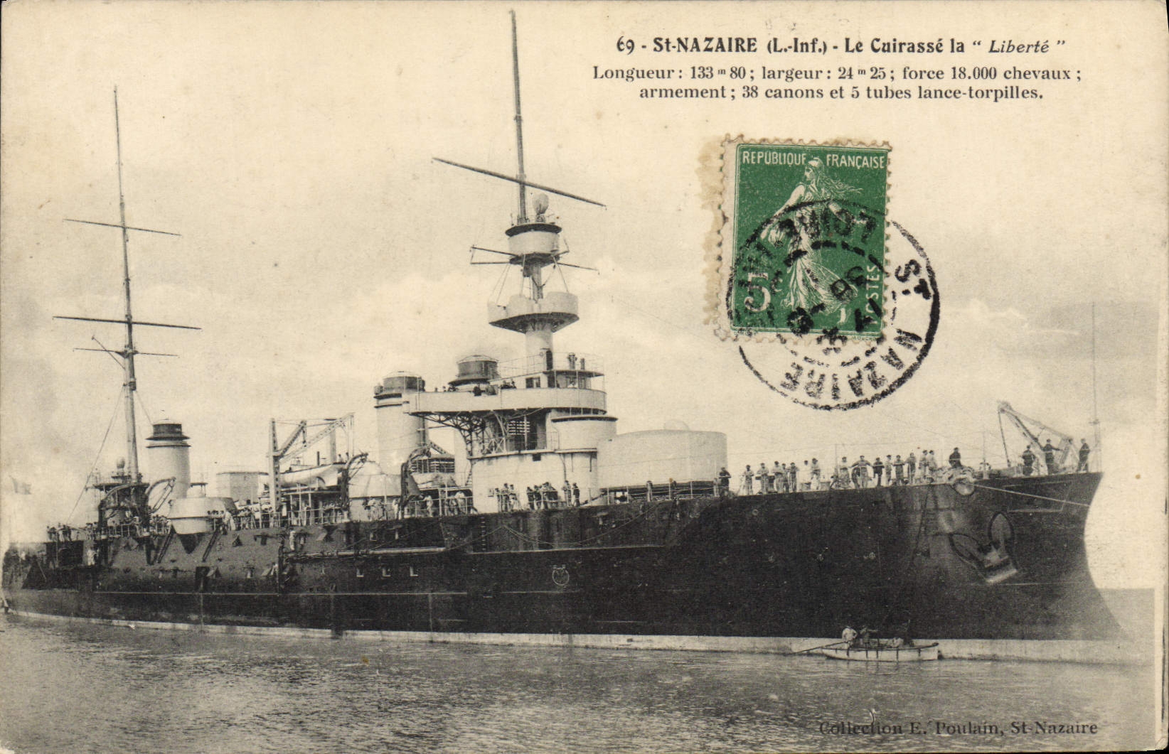 St-Nazaire (L.-Inf.) - Le Cuirassé la "Liberté" — Collection E. Poulain, St-Nazaire