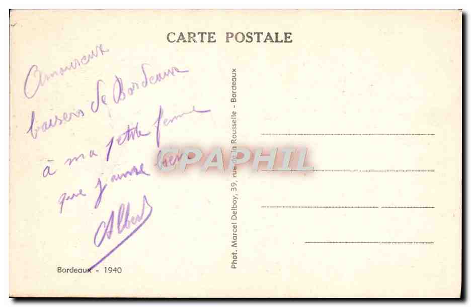 CPA Bordeaux Porte Bourgogne — Verso