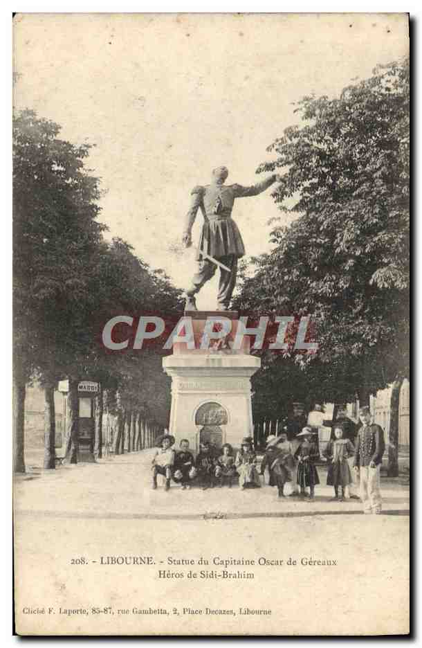 Statue du Capitaine Oscar de Géréaux — Héros de Sidi-Brahim — F. Laporte, Libourne