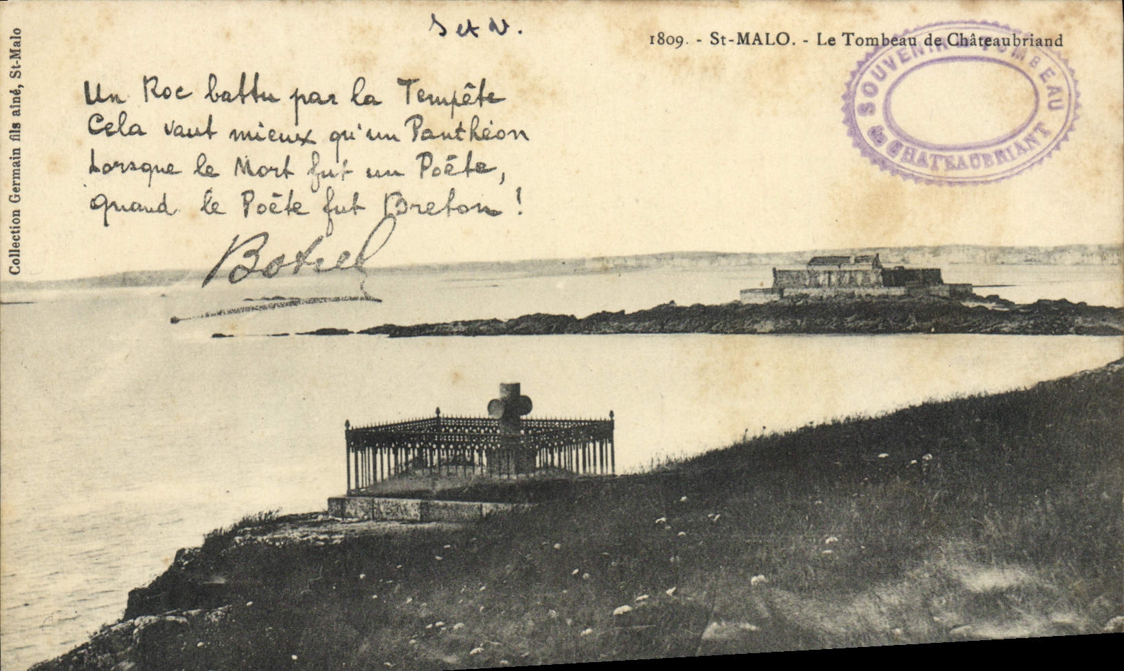 CPA St Malo Le Tombeau De Chateaubriand Botrel