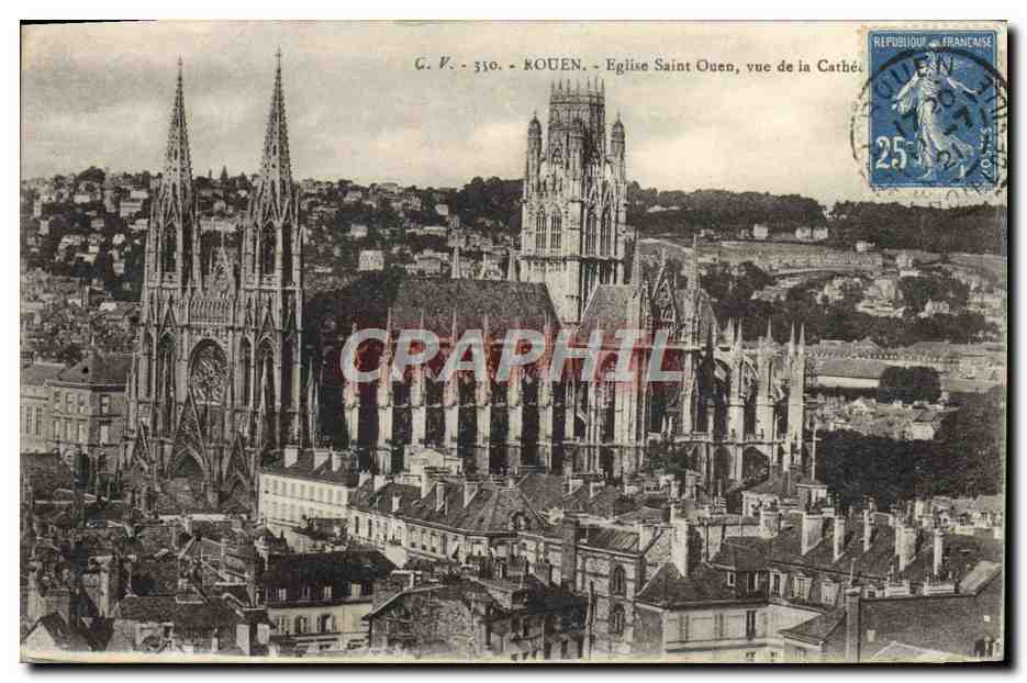 CPA Rouen Eglise Saint Ouen Vue De Ia Cathedrale