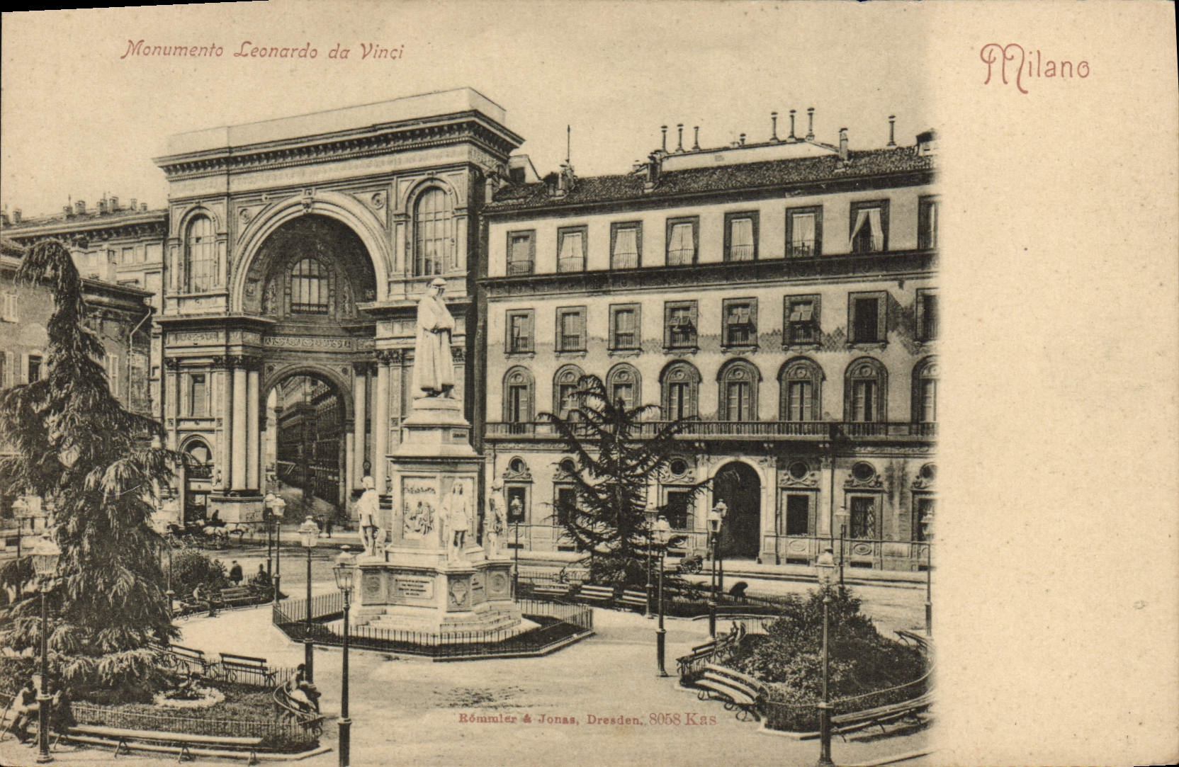 CPA Milano Monumente Leonarde Da Vinci