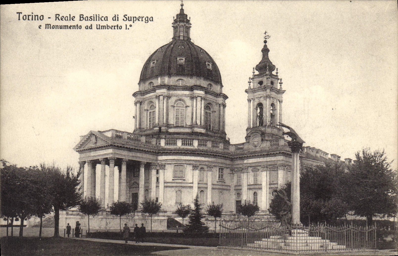 CPA Torino Reale Basilica Di Superga e Monumento ad Umberto 