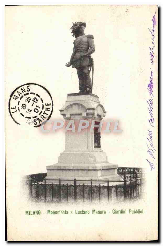 CPA Milano Monumento A Luciano Manra Giardini Pubblici