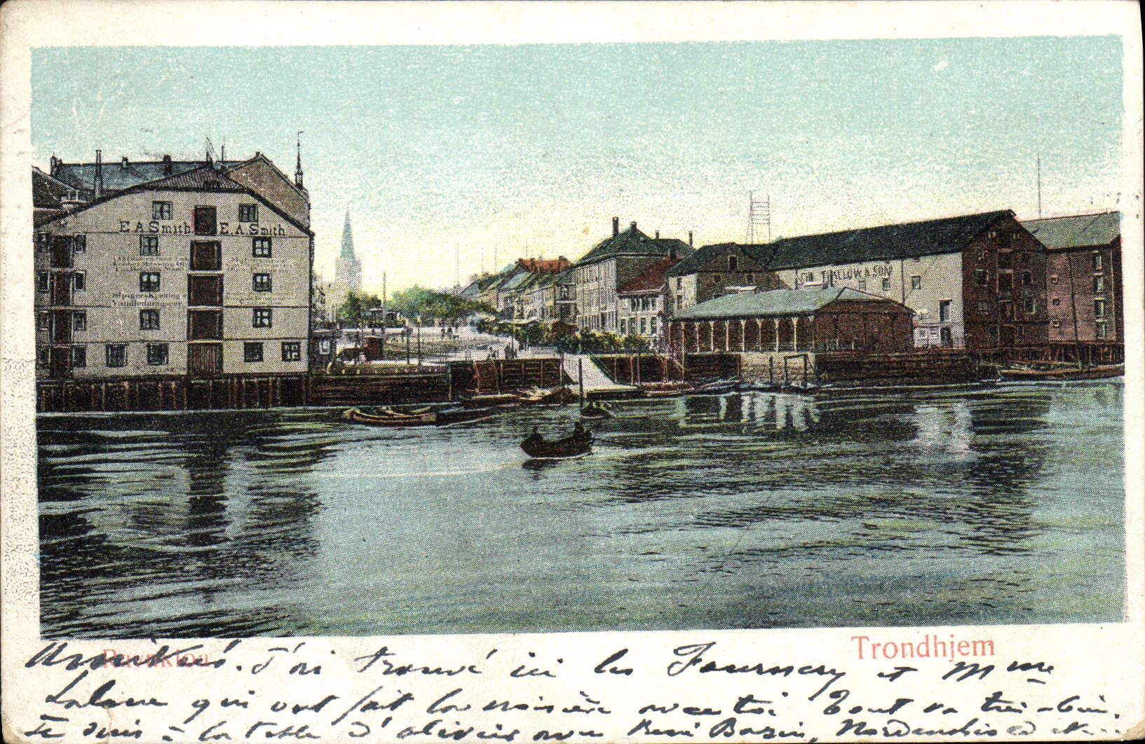 Trondheim — Vue du port — Éditeur E.A. Smith, n° 182