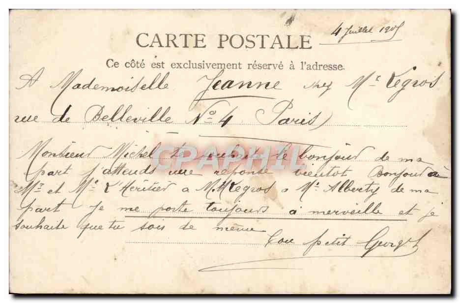 CPA Famille Bedouine Tunis — Verso