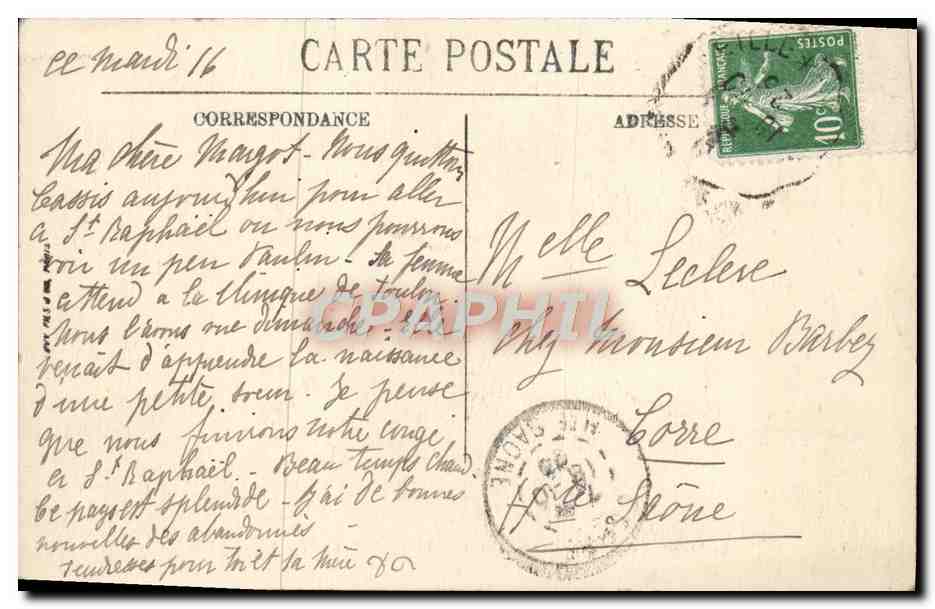 CPA Baie De Cassis Calanque De I'Oule Une Falaise — Rückseite