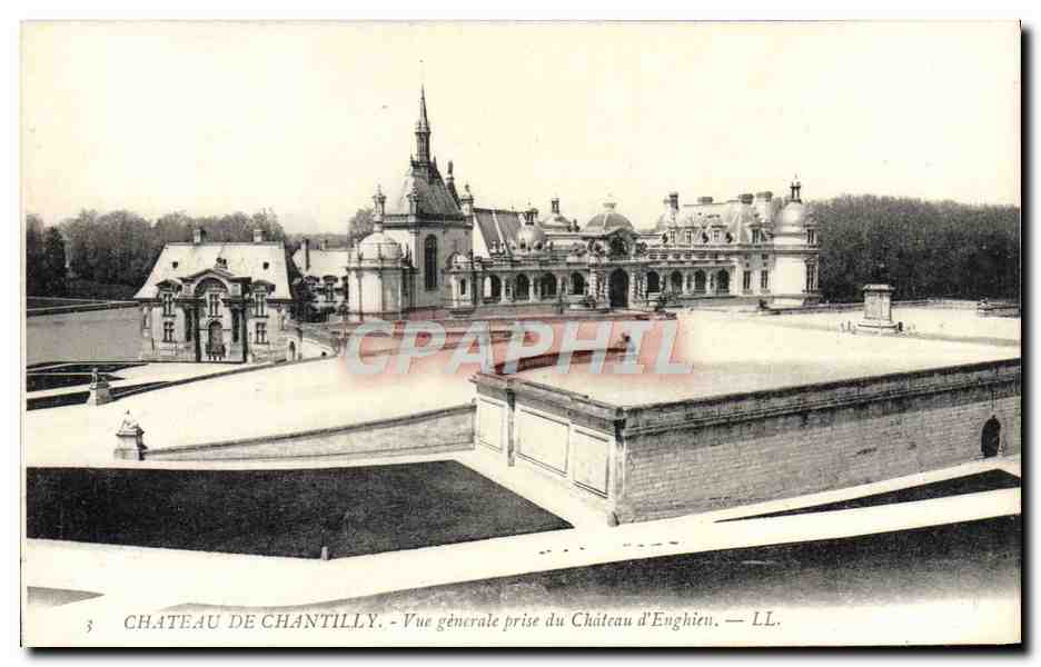 Château de Chantilly — Vue générale prise du Château d'Enghien — LL.