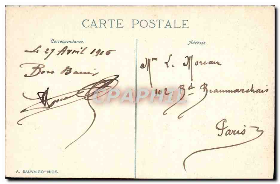CPA Cannes La Promenade De La Croisette — Verso
