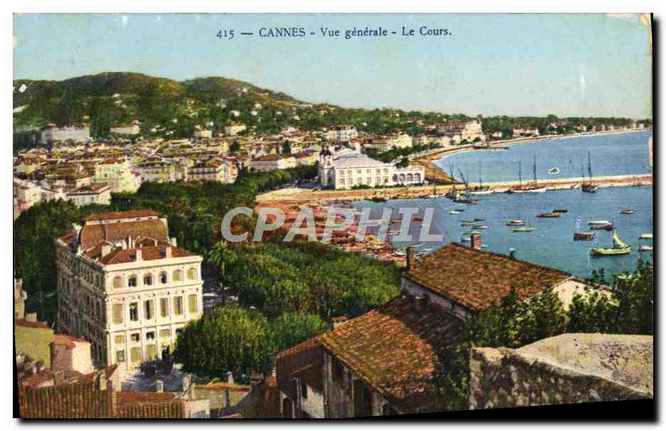CPA Cannes Vue Generale Le Cours
