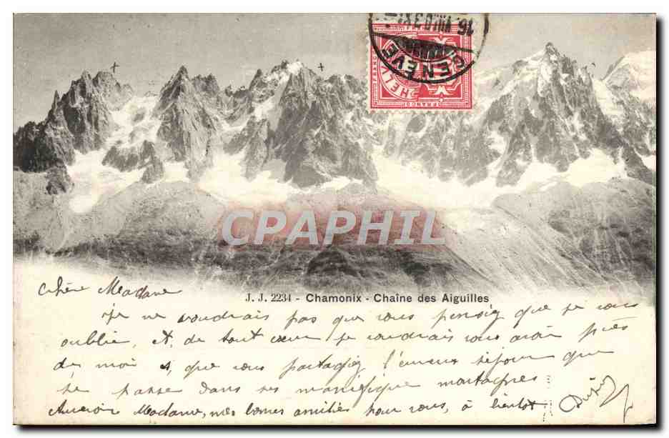Chaîne des Aiguilles — Chamonix — J.J. 2231 — Éditeur J.J.