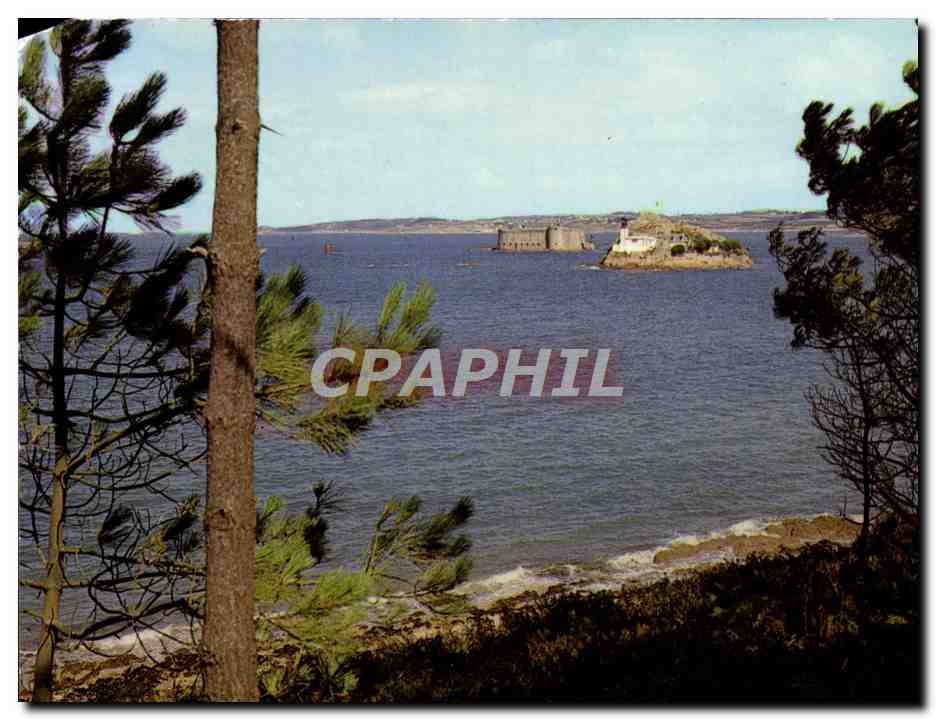 CPM Carantec Perspective Sur I'Ile Louet Et Le chateau du Taureau