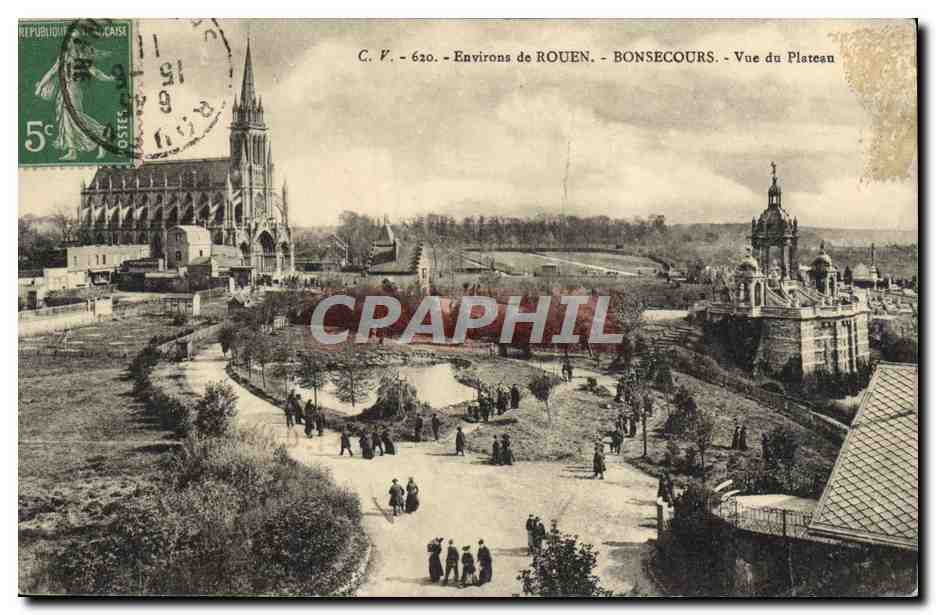 CPA Environs De Rouen Bonsecours Vue Du Plateau