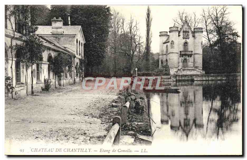 CPA Chateau De Chantilly Etang De Comelle Peche Pecheur