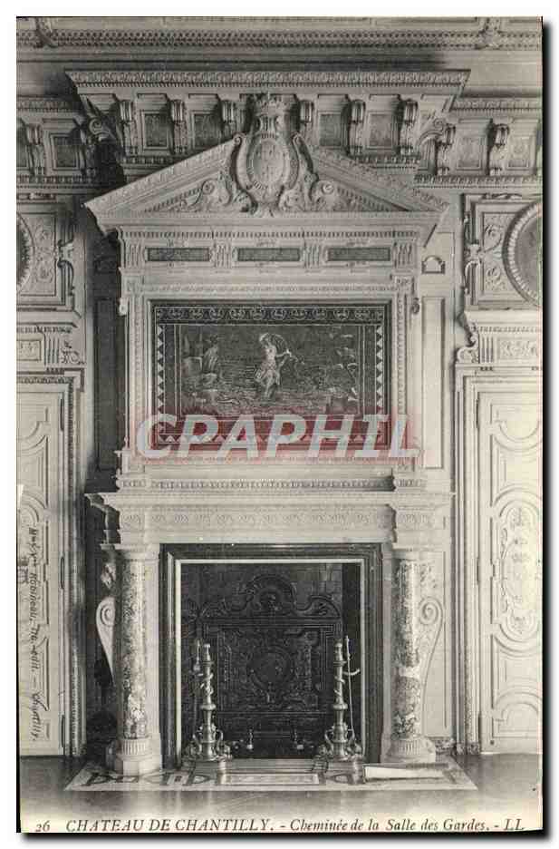CPA Chateau De Chantilly Cheminee De La Salle Des Gardes