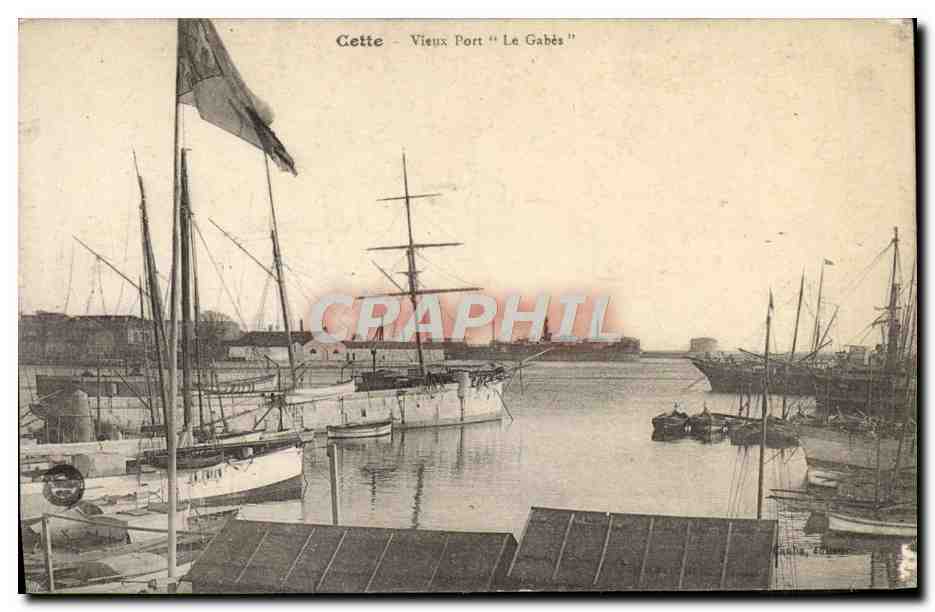 CPA Cette Vieux Port Le Gabes Bateau