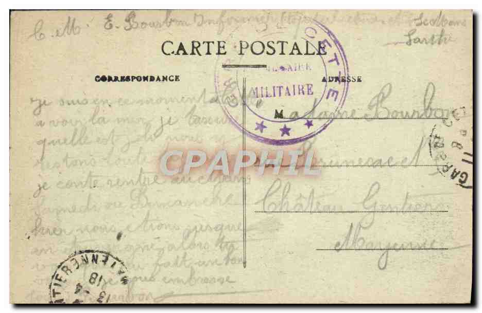 CPA Cette Vieux Port Le Gabes Bateau — Back