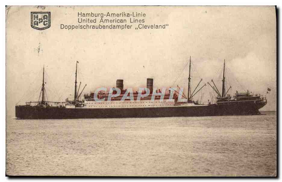 CPA Bateau Hamburg Amerika Line Cleveland
