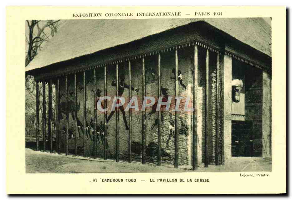 CPA Paris Exposition coloniale internationale 1931 Cameroun Togo Le pavillon de chasse