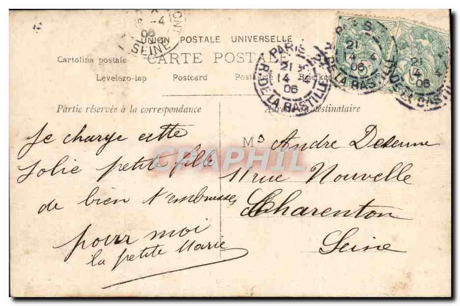 CPA Fantaisie Enfant Paques Oeuf — Verso