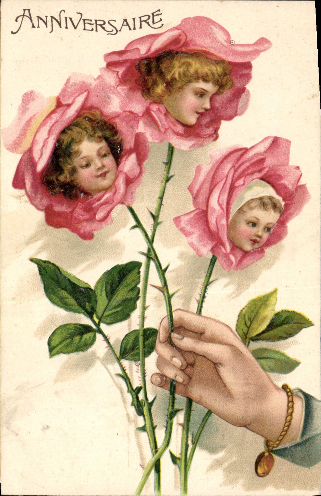 CPA Fantaisie Fleurs Enfants