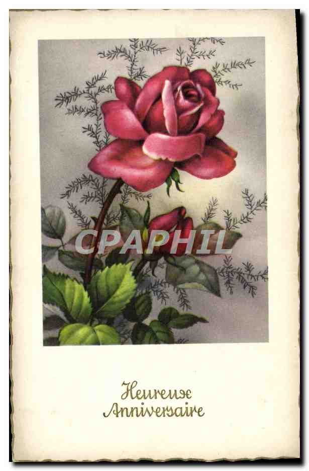 CPA Fantaisie Fleurs Rose