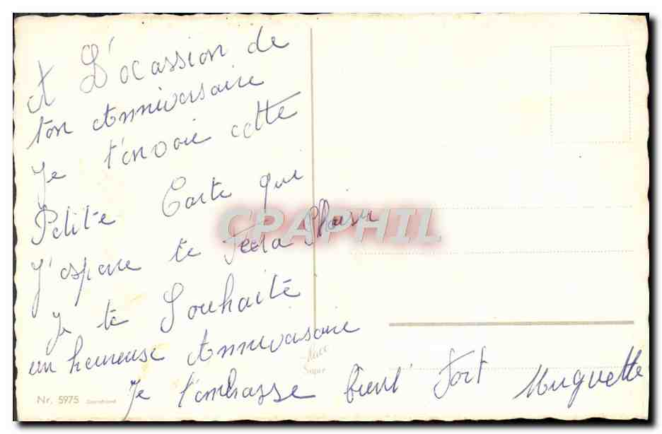 CPA Fantaisie Fleurs Rose — Back