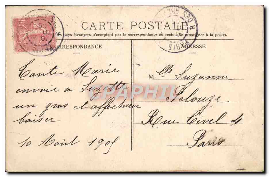CPA Fantaisie Fleurs Enfant Bebe — Verso