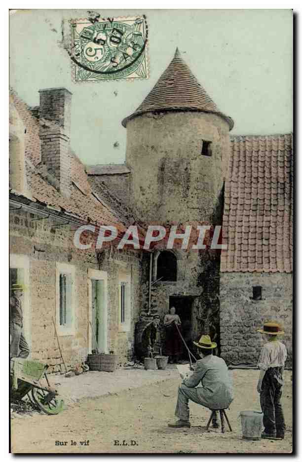 CPA Sur le vif Folklore Peintre 