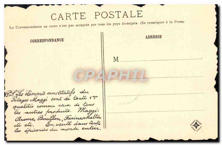 CPA Paris Vieux Saint Etienne du Mont Rue de la Montagne Ste Genevieve Publicite Maggi  — Rückseite