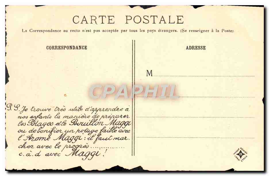 CPA Paris Vieux Hotellerie du Compas d'Or Rue Montorgueil Publicite Maggi  — Rückseite